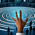 A diverse group of professional adults, fully clothed in appropriate attire, standing amidst a dynamic, futuristic digital landscape. Holographic news feeds, social media icons, and a mix of clear and subtly distorted text swirl around them, symbolizing the overwhelming influx of information and the challenge of discerning truth in the digital age. The scene captures a sense of thoughtful contemplation and the complexity of modern information consumption. Professional photography, sharp focus, vibrant lighting, ultra-detailed, high quality, perfect anatomy, correct proportions, natural pose, well-formed hands, proper finger count, natural body proportions, safe for work, appropriate content, fully clothed, professional, family-friendly.